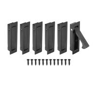 sourcing map Lot de 6 poignées de porte de poche, en acier inoxydable 304, quincaillerie de porte de poche pour armoire coulissante, maison, bureau, hôtel, noir