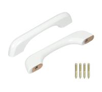 sourcing map Lot de 6 poignées de tiroir en bois de hêtre avec espacement des trous de 96 mm, pour armoires de cuisine, commode, meubles - Blanc