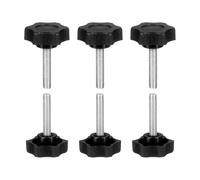 sourcing map Lot de 6 poignées en forme d'étoile M6 x 30 mm (pas de 1 mm) - Filetage mâle - En acier au carbone - Vis de serrage filetées pour le travail du bois - Noir