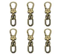 sourcing map Lot de 6 porte-clés en métal avec fermoir mousqueton pivotant à dégagement rapide - Double ouverture amovible - Pour la fabrication de bijoux, les travaux manuels, les sacs à dos, les