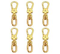 sourcing map Lot de 6 porte-clés en métal pivotants avec fermoir mousqueton ovale à dégagement rapide pour la fabrication de bijoux, les travaux manuels, les sacs à dos, les cordons de sac, doré