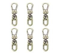 sourcing map Lot de 6 porte-clés en métal pivotants avec fermoir mousqueton ovale à dégagement rapide pour la fabrication de bijoux, les travaux manuels, les sacs à dos, les cordons de sac, bronze