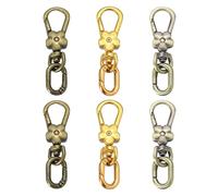 sourcing map Lot de 6 porte-clés pivotants en métal avec fermoir mousqueton ovale à dégagement rapide pour la fabrication de bijoux, les travaux manuels, les sacs à dos, les cordons de sac, doré/métal