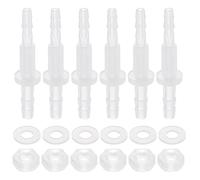 sourcing map Lot de 6 raccords cannelés en plastique pour tuyau, 1/8" x 5/32" (3mm x 4mm) adaptateur de cloison union raccord réparateur connecteur de tuyau avec écrou M6 et rondelle pour aquarium