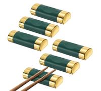 sourcing map Lot de 6 repose-baguettes en fibre de verre et polypropylène - En forme d'oreiller - Pour comptoir, cuillère, fourchette, couteau, décoration de table, vert et doré