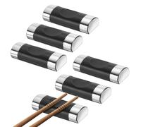 sourcing map Lot de 6 repose-baguettes en fibre de verre et polypropylène - En forme d'oreiller - Pour comptoir, cuillère, fourchette, couteau, décoration de table, noir et argenté