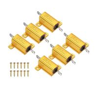 sourcing map Lot de 6 résistances de coque en aluminium de 10 W 20 ohms avec vis, boîtier en aluminium, résistances bobinées, résistance à vis pour clignotants LED, doré