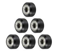 sourcing map Lot de 6 roues d'imprimante 3D à petite fente POM, roues de portique solides haute vitesse avec poulie en plastique MR105 roulement linéaire pour imprimante 3D, machine CNC, noir, 5 mm