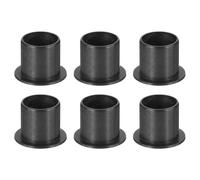 sourcing map Lot de 6 roulements à douille à bride, bague en plastique diamètre intérieur 15 mm x diamètre extérieur 17 mm x longueur 17 mm, bague POM, noir
