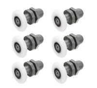 Sourcing Map Lot de 6 roulettes de porte de douche, 29 mm de diamètre, gris, style moderne, roulettes de porte en verre de salle de bain, poulies de porte coulissante