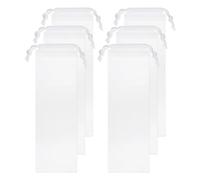 sourcing map Lot de 6 sacs parapluies imperméables pliables et portables avec cordon de serrage pour transport en extérieur, voyage, maison, 37,1 x 11,9 cm, blanc