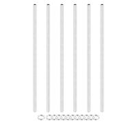 sourcing map Lot de 6 tétons de tuyau de lampe de 30 cm avec écrous de verrouillage, M10 x 1 fin fileté pour tube creux de lampe, fixations pour lustres, plafonniers, assemblage, bricolage, zinc blanc