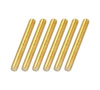 sourcing map Lot de 6 tiges entièrement filetées M6 x 50 mm, clous à vis en laiton à droite pour fixation de meubles, pas de 1 mm
