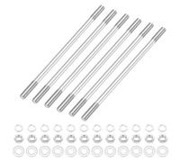 sourcing map Lot de 6 vis à goujons à double extrémité M5 x 110 mm, en acier inoxydable 304 à double filetage avec rondelle d'écrou pour l'entretien de la maison, ancrage structurel, vis de fixation