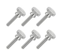 sourcing map Lot de 6 vis moletées M4 x 20 mm à tête plate moletée en acier inoxydable 304 entièrement fileté pour éclairage d'appareils électroménagers et équipements électroniques