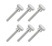 sourcing map Lot de 6 vis moletées M4 x 25 mm à tête plate moletée en acier inoxydable 304 entièrement fileté pour éclairage d'appareils électroménagers et équipements électroniques