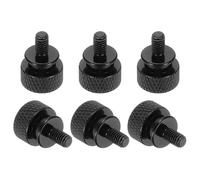 sourcing map Lot de 6 vis moletées M4 x 8 mm en alliage d'aluminium pour boîtier d'ordinateur - Noir