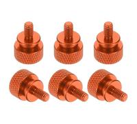 sourcing map Lot de 6 vis moletées M4 x 8 mm pour boîtier d'ordinateur, vis filetées à la main, en alliage d'aluminium pour boîtier PC, orange