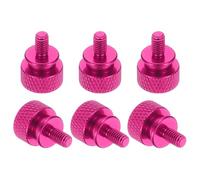 sourcing map Lot de 6 vis moletées M4 x 8 mm pour boîtier d'ordinateur, vis filetées à la main, en alliage d'aluminium pour boîtier PC, rose rouge