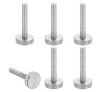 sourcing map Lot de 6 vis moletées M5 x 30 mm, vis moletées à tête plate en acier inoxydable 304, boulons à tête moletée métrique, boutons de serrage, 16 mm de diamètre