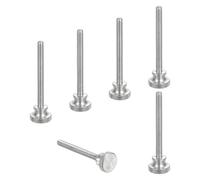 sourcing map Lot de 6 vis moletées M5 x 40 mm, vis moletées à tête diamant en acier inoxydable 304, boulons à tête moletée métriques avec boutons de préhension à l'épaule, attaches filetées serrées à