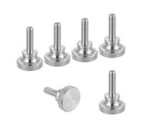 sourcing map Lot de 6 vis moletées M6 x 20 mm, vis moletées à tête diamant en acier inoxydable 304, boulons à tête moletée métriques avec boutons de préhension à l'épaule, attaches filetées serrées à