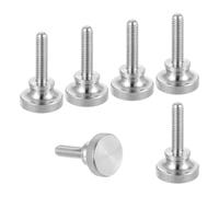 sourcing map Lot de 6 vis moletées M6 x 25 mm, vis moletées à tête diamant en acier inoxydable 304, boulons à tête moletée métriques avec boutons de préhension à l'épaule, attaches filetées serrées à