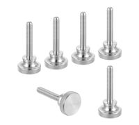 sourcing map Lot de 6 vis moletées M6 x 35 mm, vis moletées à tête diamant en acier inoxydable 304, boulons à tête moletée métriques avec boutons de préhension à l'épaule, attaches filetées serrées à
