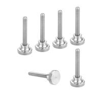 sourcing map Lot de 6 vis moletées M6 x 40 mm, vis moletées à tête diamant en acier inoxydable 304, boulons à tête moletée métriques avec boutons de préhension à l'épaule, attaches filetées serrées à