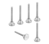 sourcing map Lot de 6 vis moletées M6 x 50 mm, vis moletées à tête diamant en acier inoxydable 304, boulons à tête moletée métriques avec boutons de préhension à l'épaule, attaches filetées serrées à