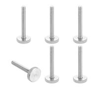 sourcing map Lot de 6 vis moletées M6 x 50 mm, vis moletées à tête plate en acier inoxydable 304, boulons à tête moletée métrique, boutons de serrage, 20 mm de diamètre