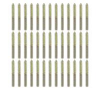 sourcing map Lot de 60 boulons de suspension M4 x 35 en acier au carbone à double tête auto-taraudeuses pour pieds de meubles en bois, couleur zinc