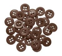 sourcing map Lot de 60 boutons à coudre ronds et plats en résine à 4 trous pour couture, vêtements et bricolage, 10 mm, marron