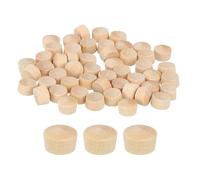 Sourcing Map Lot de 60 boutons en bois dur à tête plate de 8 mm pour meubles, travaux manuels, décoration (9 mm x 8 mm)