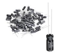 sourcing map Lot de 60 condensateurs électrolytiques 100 uF 16 V 5 x 11 mm, 105 C haute température en aluminium pour téléviseurs, écrans LCD, VCD, noir
