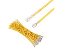 sourcing map Lot de 60 cosses à sertir femelles avec manchon isolant de 3,8 mm, kit d'assortiment de connecteurs rapides femelles avec fils de 20 cm, couvercle ignifuge, jaune