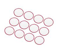 sourcing map Lot de 60 patchs vierges vierges en tissu rond thermocollant, pour loisirs créatifs, casquettes, vêtements, 7,5 cm, blanc avec bordure rouge