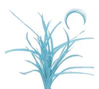 sourcing map Lot de 60 plumes d'oie colorées pour fixation de mouches en vrac, 13 à 17 cm, matériaux de plumes d'oie pour loisirs créatifs, bleu cyan