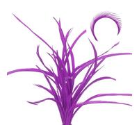 sourcing map Lot de 60 plumes d'oie colorées pour fixation de mouches en vrac, 13 à 17 cm, plumes d'oie colorées pour loisirs créatifs, violet