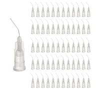 sourcing map Lot de 60 pointes d'aiguilles de distribution pré-pliées, calibre 27, en acier inoxydable à 45 degrés, pointe de distribution coudée de 1,3 cm avec Luer Slip, gris