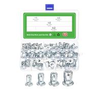 sourcing map Lot de 60 rivets multi-grip M4-0,7, M5-0,8, M6-1,0, M8-1,25 pour panneaux pressés en plastique, ancrages de porte, revêtement en aluminium, tuyaux en acier