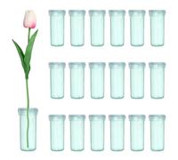 sourcing map Lot de 60 tubes d'eau floraux transparents de 5,1 cm avec bouchons en plastique pour arrangements de fleurs fraîches, décoration d'asclépiade, fournitures de fleuriste (vert)