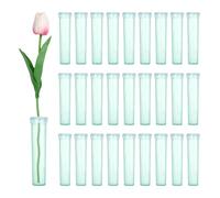 sourcing map Lot de 60 tubes d'eau floraux transparents de 7,6 cm avec bouchons en plastique pour arrangements de fleurs fraîches, décoration d'asclépiade, fournitures de fleuriste, vert