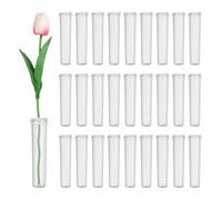 sourcing map Lot de 60 tubes d'eau floraux transparents de 7,6 cm avec bouchons en plastique pour arrangements de fleurs fraîches, décoration d'asclépiade, fournitures de fleuriste, transparent
