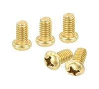sourcing map Lot de 60 vis à métaux en laiton M6 x 10 mm Phillips à tête cylindrique pour meubles, matériel de bureau, électronique, laiton