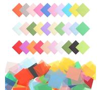 sourcing map Lot de 600 carrés de papier de soie coloré, 7,6 x 7,6 cm, 30 couleurs assorties, papier crépon pour travaux manuels, matériaux de collage, fournitures de collage