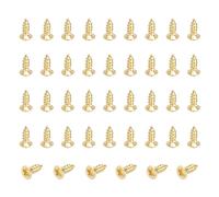 sourcing map Lot de 65 vis en laiton M2 x 5 mm à tête plate cruciforme solide autotaraudeuses pour le travail du bois, la réparation de meubles, de cadres photo, de cloisons sèches et d'appareils