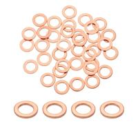sourcing map Lot de 75 rondelles plates M6 en cuivre, 6 mm DI 10 mm DE DE, 1 mm d'épaisseur, rondelles d'étanchéité métriques pour machines de plomberie automobile