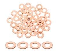 sourcing map Lot de 75 rondelles plates M6 en cuivre, 6 mm DI 12 mm DE DE, 1 mm d'épaisseur, rondelles d'étanchéité métriques pour machines de plomberie automobile