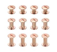 sourcing map Lot de 75 vis Chicago M5 x 6/10/12 mm 8/12/14 mm de long en métal Phillips clous rivets rivets reliures vis pour bricolage cuir ceinture sac artisanat reliure or rose